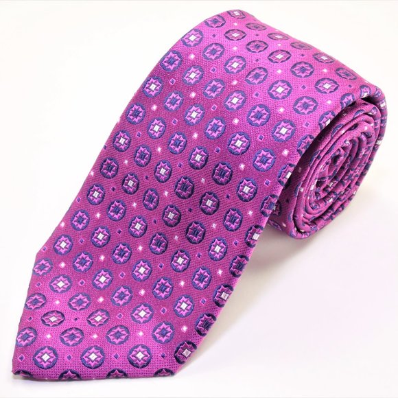 Michael Kors Purple Multicolor 100% Silk Mens Tie - Picture 1 of 10